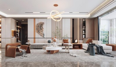 现代客餐厅3D模型下载